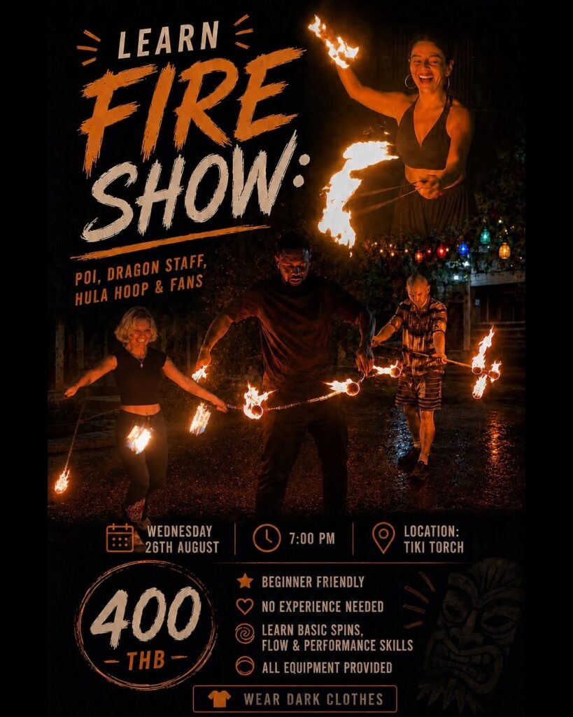 Fire Show Workshop: Poi, Dragon Staff, Hoops & Fans