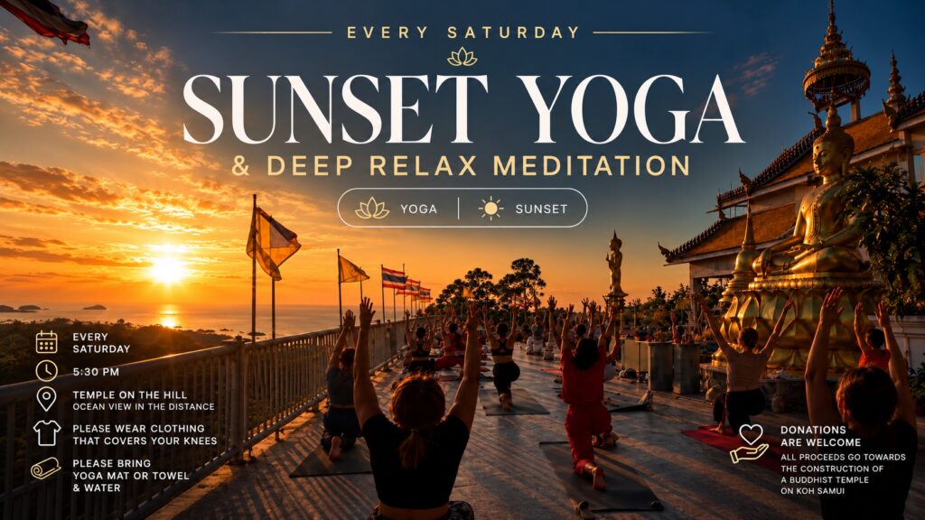 Free Sunset Yoga at Buddhist Temple